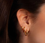 18K Gold Plated Trio Hoop Earrings