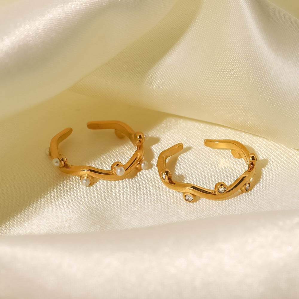 18K Gold-plated Pearl Ring
