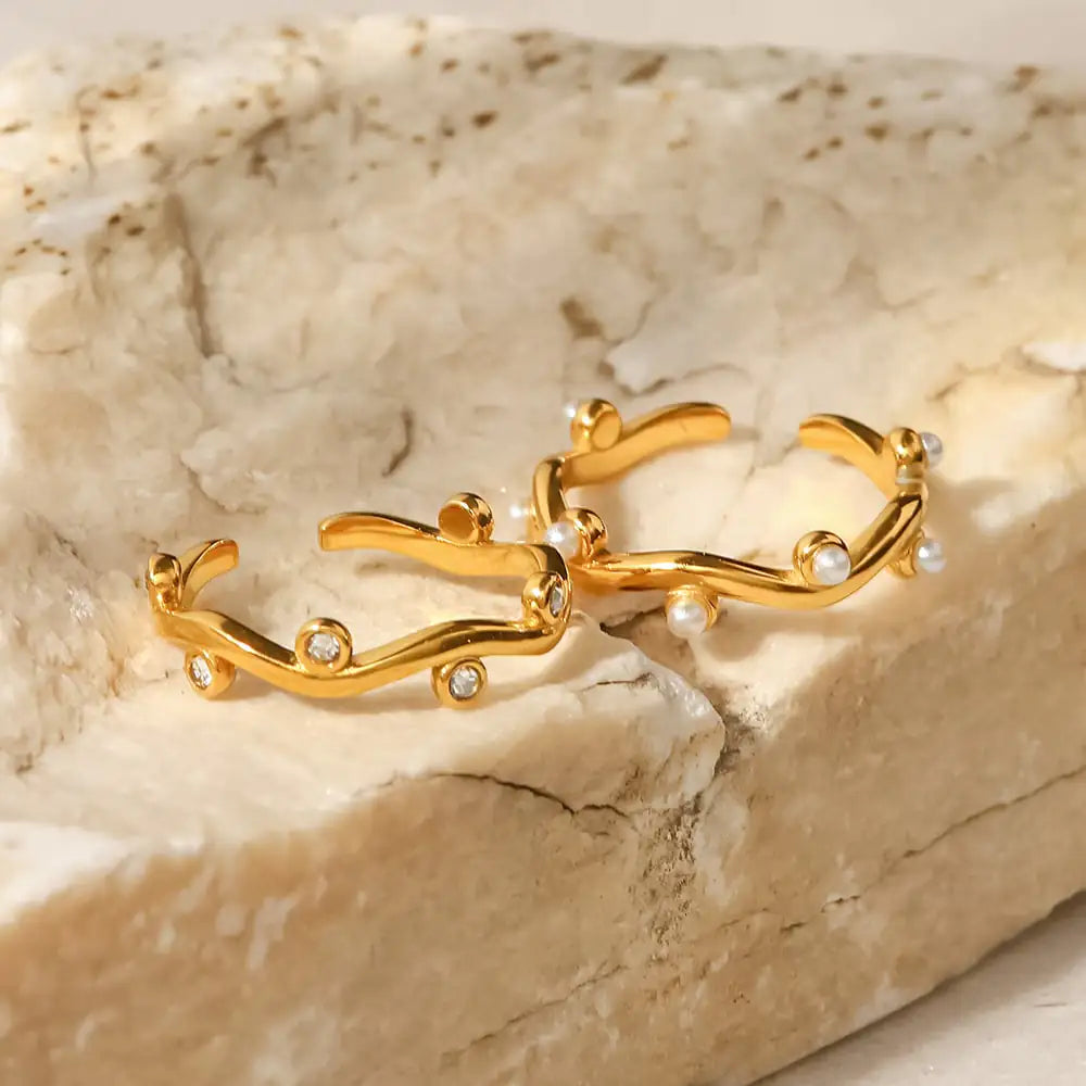 18K Gold-plated Pearl Ring