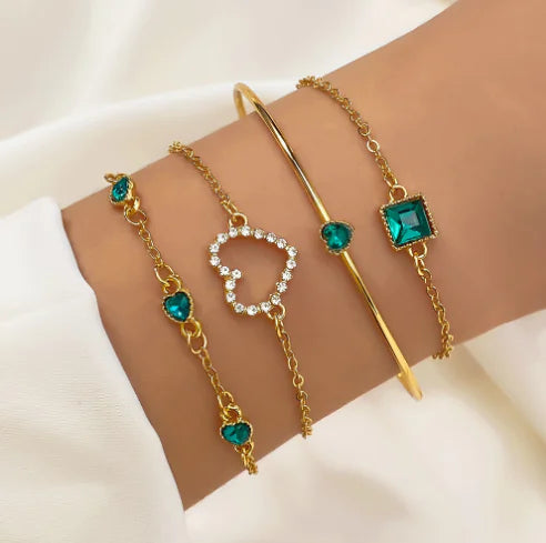 Emerald Elegance Bracelet Set