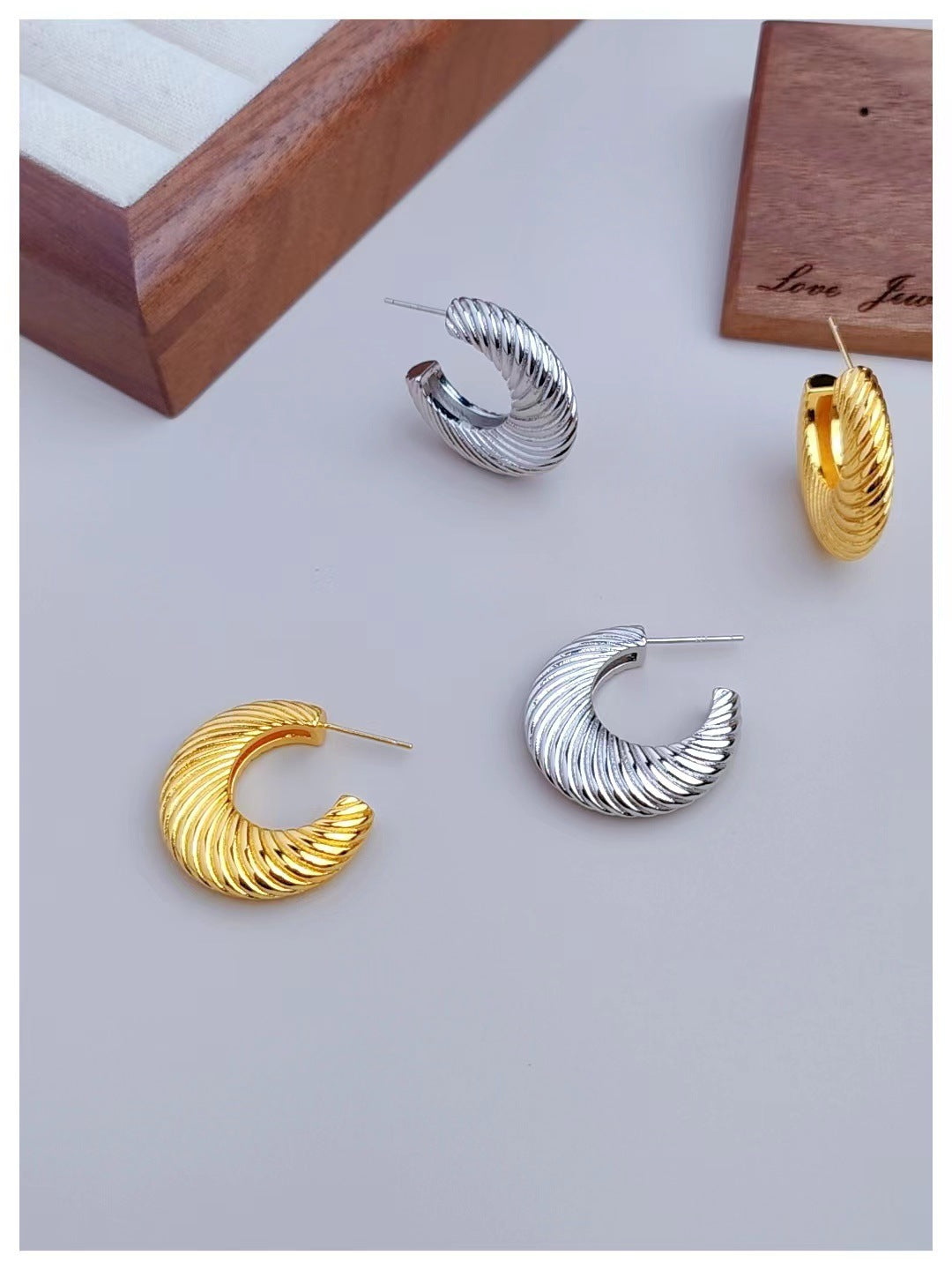 18K Gold-Plated Twisted Earrings