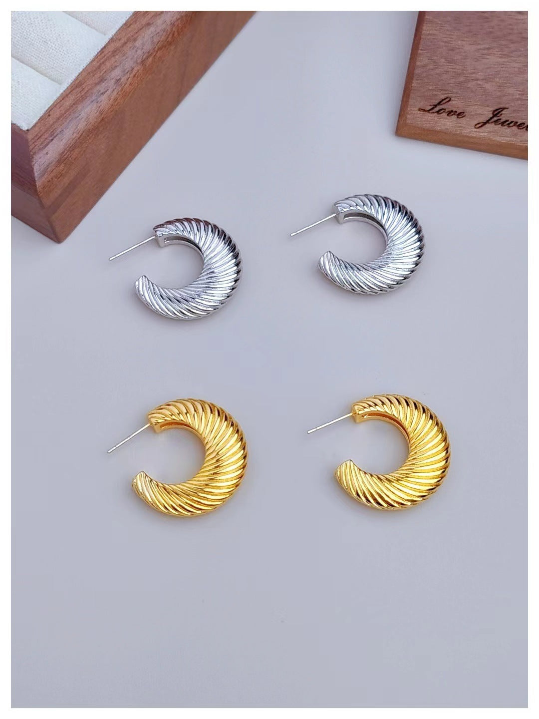 18K Gold-Plated Twisted Earrings