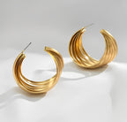 18K Gold Plated Hoop Earrings
