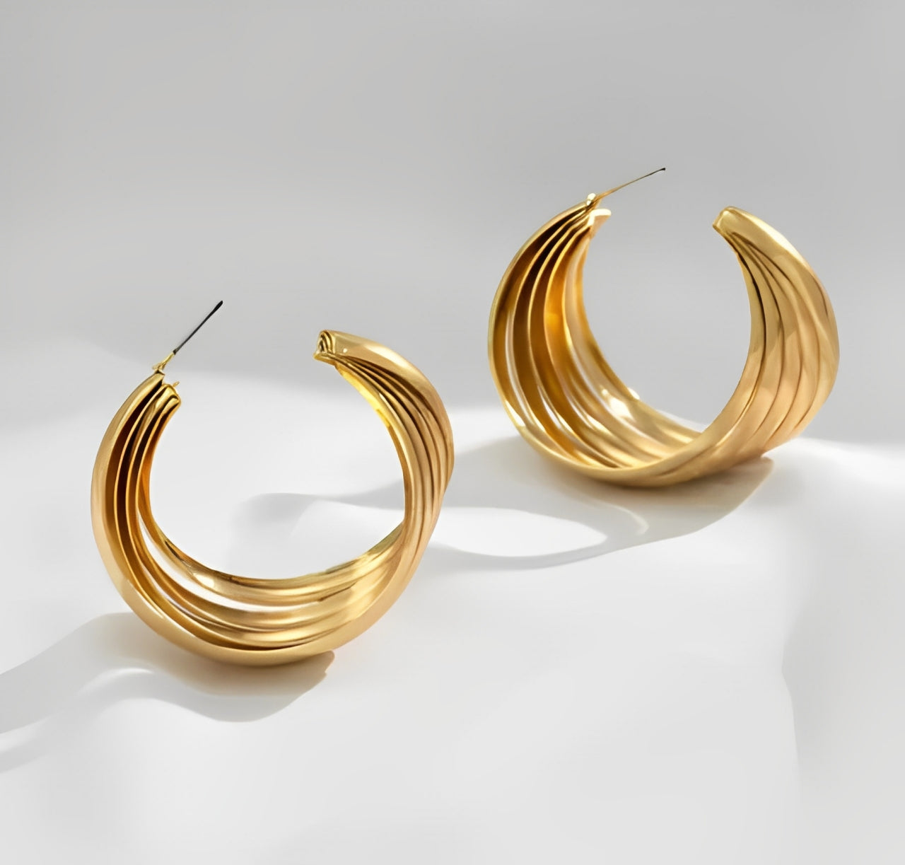 18K Gold Plated Hoop Earrings